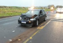 Colisão traseira foi registrada próximo ao trevo do Bairro Salgado Filho na SP-294