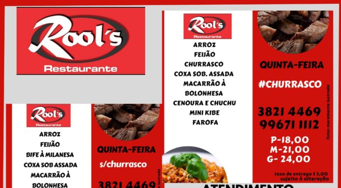 Confira o Cardápio de hoje no Rool’s Restaurante