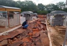 Chuvas da tarde desta segunda-feira causaram estragos no Cemitério de Dracena