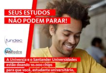 Santander Universidades, por meio de parceria com a Unifadra, faz a doação de chips de internet para alunos