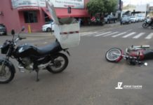 Acidente de trânsito envolve duas motos em Avenida de Dracena