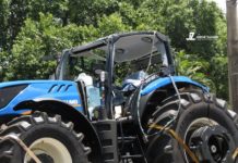 Trator 0 Km tem cabine destruída em acidente no Pontilhão da Rui Barbosa em Dracena
