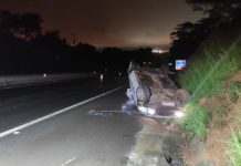 Homem morre e dois adolescentes ficam feridos após capotamento na Rodovia Raposo Tavares