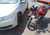 Moto e veículo batem em Avenida de Dracena