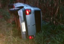 Polícia Rodoviária registra capotamento de veículo na SP-425 em Parapuã