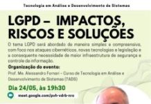 LGPD – Impactos, riscos e soluções será tema de palestra na Unifadra