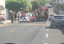 Carro e bicicleta colidem e ciclista fica ferido em Dracena