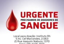 Dracenense está precisando de Doadores de Sangue em Presidente Prudente