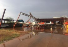 Vento arranca telhado do Hangar do Aeroporto de Dracena