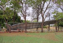 Arena Cabeceira sofre danos com vento em Dracena