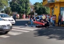 Veículo bate na traseira de Triciclo em esquina no centro de Dracena
