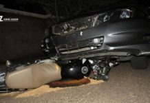 Após acidente, veículo arrasta motocicleta por mais de tres quadras em Dracena