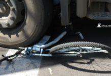 Acidente na Vila Barros em Dracena, envolve carreta bitrem e bicicleta e deixa homem ferido