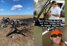 Identificado os dois homens que morreram carbonizados em acidente de Helicóptero no MS