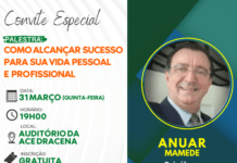 Palestra “Como alcançar o sucesso para a sua vida profissional e pessoal”, acontece em Dracena