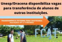 Vagas para Transferência Externa – Zootecnia FCAT/UNESP