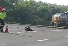 Acidente entre carreta e motocicleta deixa mulher gravemente ferida na SP-294 em Junqueirópolis