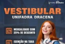 Inscrições continuam abertas para o Vestibular de Inverno da Unifadra Dracena