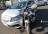 Acidente entre carro e moto na Avenida Presidente Vargas em Dracena