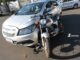 Acidente entre carro e moto na Avenida Presidente Vargas em Dracena