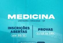 Últimas semanas para inscrição no vestibular de Medicina da Unifadra Dracena