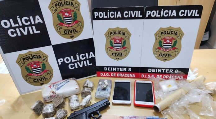 Polícia Civil apreende Drogas, Dinheiro, Celulares Balança e Simulacro de Arma em Dracena