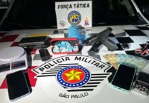 Policia Militar prende homem por Tráfico de Drogas e apreende Simulacro de Arma de Fogo em Dracena