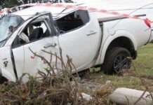 Acidente deixa tres pessoas feridas na Vicinal Marcelo Lorenzetti em Dracena