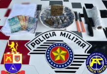 Polícia Militar em ação da Força Tática flagra Tráfico de Drogas e local usado para fracionamento em Dracena