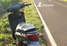 Motocicleta estoura pneu e deixa duas mulheres feridas em rodovia de Dracena