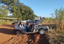 Acidente grave foi registrado em estrada de terra de Santa Mercedes