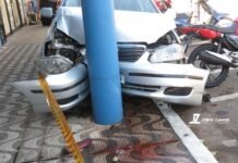 Carro desgovernado atinge oito motocicletas em avenida de Dracena