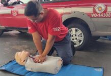 Base dos Bombeiros de Junqueirópolis realiza treinamento em desengasgamento de bebe e RCP em adulto