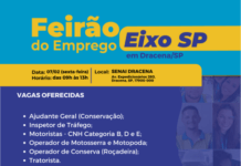 Dracena terá Feirão de Emprego da Eixo SP nesta sexta