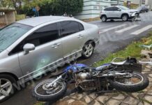 Acidente envolve moto e dois carros na Vargas em Dracena