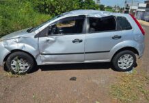 Capotamento na Vicinal Marcelo Lorenzetti em Dracena