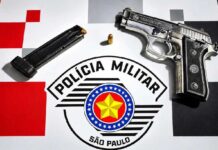 Polícia Militar apreende Pistola e 19 munições após ocorrências de ameaça em Dracena